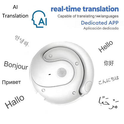 AI Translator Earbuds | 144-Lang Real-Time | Wireless BT | Waterproof | Smart Voice (Please Note the Difference:Trans/Orig )