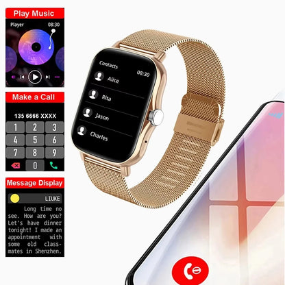 Waterproof Smart Watch with Message, Call, Sleep and Monitoring Sports Pedometer Information Alerts For iPhone Android