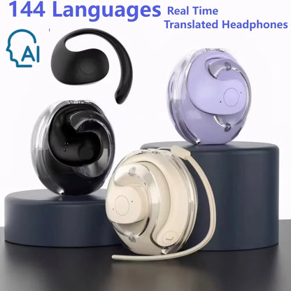 AI Translator Earbuds | 144-Lang Real-Time | Wireless BT | Waterproof | Smart Voice (Please Note the Difference:Trans/Orig )