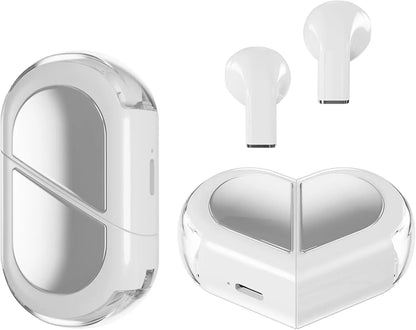 Heart-shaped Rotatable Wireless Bluetooth Earphones HIFI Sound, Touch Control, for gaming, music, calls and others.