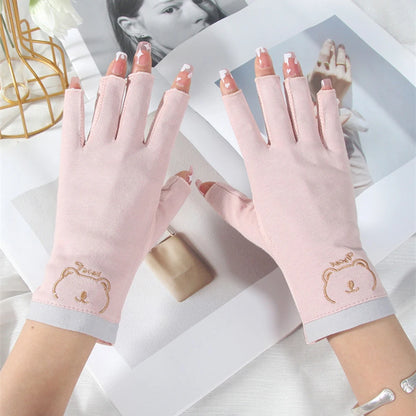 1 Pair Anti UV Nail Gloves UV Gel Shield Glove Fingerless Manicure Nail Art Tools LED Lamp Nails Dryer Radiation for Salon Tools