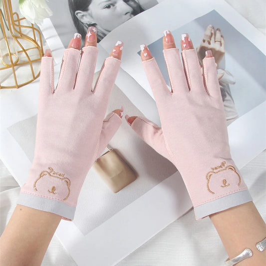 1 Pair Anti UV Nail Gloves UV Gel Shield Glove Fingerless Manicure Nail Art Tools LED Lamp Nails Dryer Radiation for Salon Tools