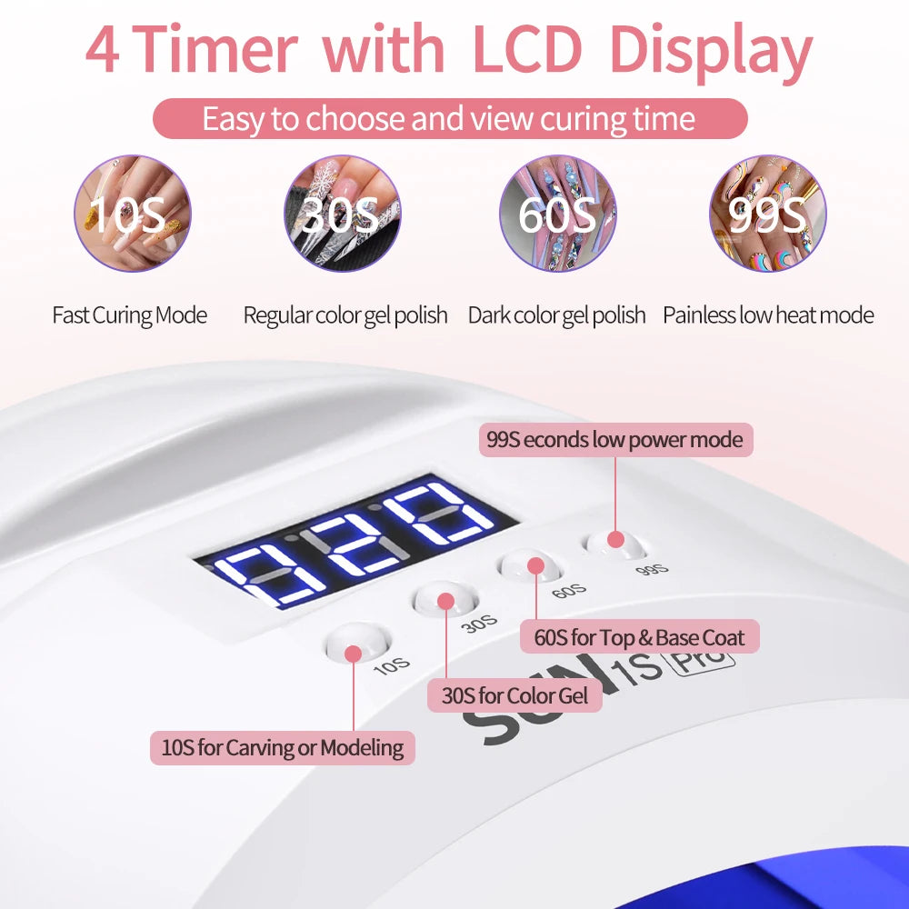 Professional UV LED Nail Lamp for Fast Drying Gel Nail Polish With 4 Timer Smart Nail Dryer Manicure Equipment Tools