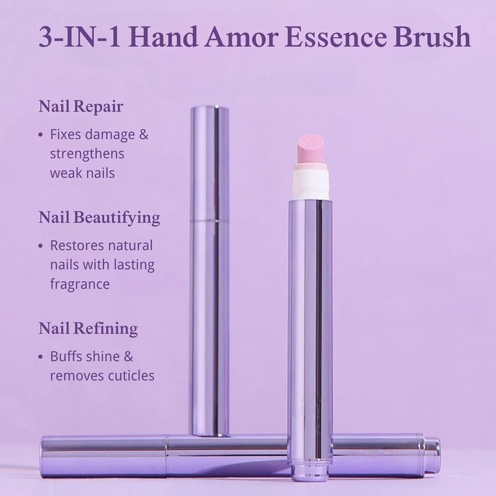 1Pcs 3-In-1 Nail Care Essentical Oil Pen Remover Dead Skin Burrs Nail Cuticle Pusher Strengthen Repair Damaged Nail Essent Oils