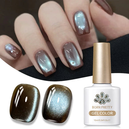 BORN PRETTY Cat Magnetic Gel Nail Polish 10ml Crystal Holographics Glass Bead Semi Permanent Soak Off UV LED Nail Art Manicure