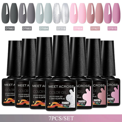 7pcs Gel Nail Polish Set For All Season 7.3ml Semi Permanent UV Gel Varnish Long Lasting Manicure Kit Soak Off Nail Supplies DIY