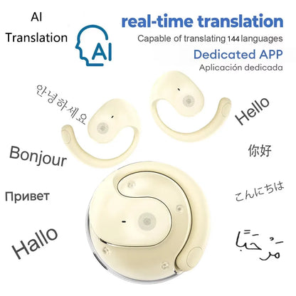 AI Translator Earbuds | 144-Lang Real-Time | Wireless BT | Waterproof | Smart Voice (Please Note the Difference:Trans/Orig )