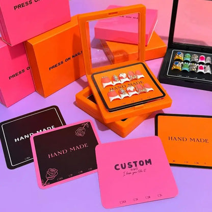 False Nails Display Cards Storage Box Personality Fluorescent Color False Nail Tips Manicure Tools Art Supplies