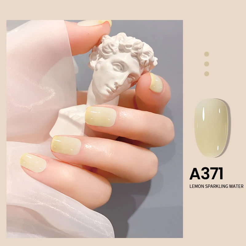 MAYCHAO Transparent Jelly Gel Nail Polish SemiPermanent Polish Soak Off UV LED Gel Art Nail Varnish Nude Collection 7.3ml DIY