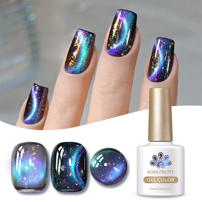 BORN PRETTY Cat Magnetic Gel Nail Polish 10ml Crystal Holographics Glass Bead Semi Permanent Soak Off UV LED Nail Art Manicure