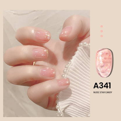 MAYCHAO Transparent Jelly Gel Nail Polish SemiPermanent Polish Soak Off UV LED Gel Art Nail Varnish Nude Collection 7.3ml DIY