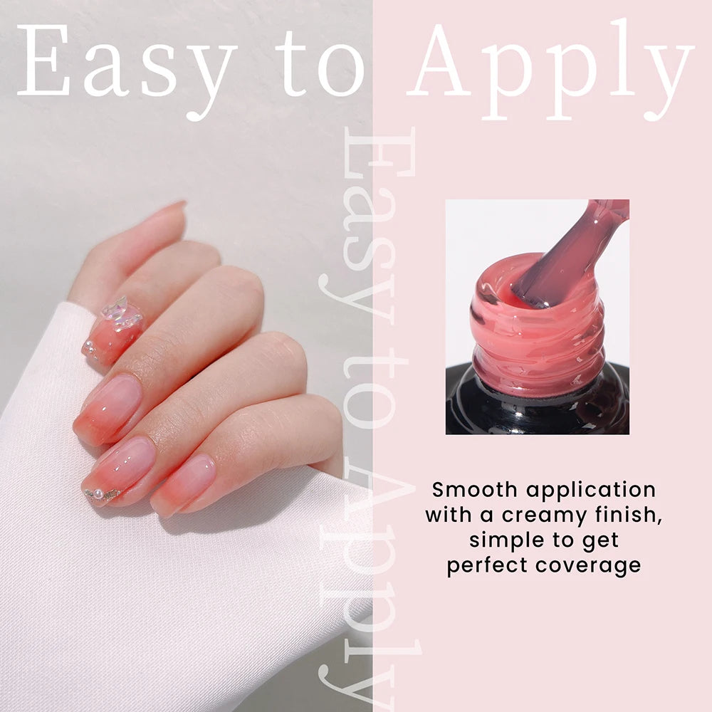 MAYCHAO Transparent Jelly Gel Nail Polish SemiPermanent Polish Soak Off UV LED Gel Art Nail Varnish Nude Collection 7.3ml DIY
