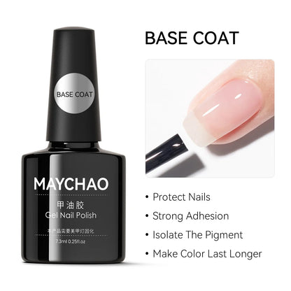 MAYCHAO Transparent Jelly Gel Nail Polish SemiPermanent Polish Soak Off UV LED Gel Art Nail Varnish Nude Collection 7.3ml DIY
