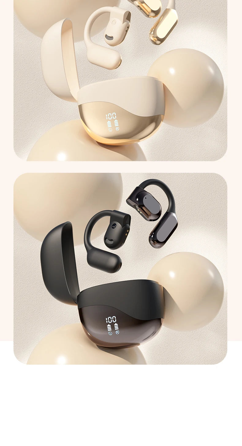 AI Translator Earbuds Wireless BT Real Time Translators Headphones Two-Way Instant Voice Translator Ear Hook for Business Travel