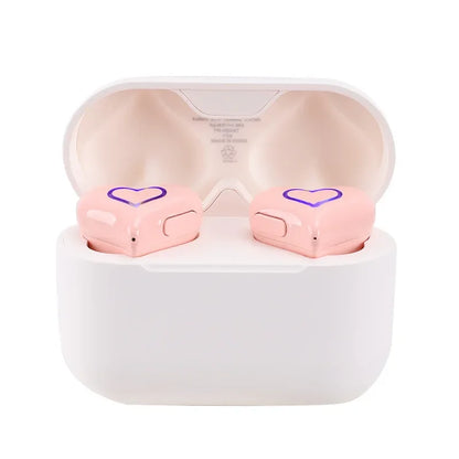 New heartbuds love earphones heart-shaped earphones cute girls wireless bluetooth earphones with colorful lights ear buds