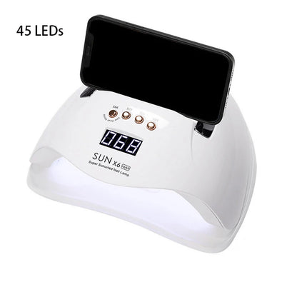 New Gel SunX6Max 256W Nail Gel Dryer Rechargeable Gel UV Nail Lamp 45 UV Led Nail Dryer Mobile Phone Holder
