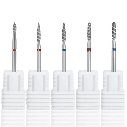 2/1Pcs Tornado Flame Diamond Nail Drill Bit Milling Cutters Dead Skin Remover Pedicure Diamond Burrs for Electric Polisher Tools