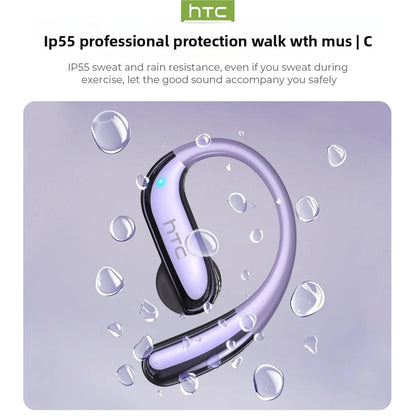 HTC NE23 Earphones Bluetooth V6.0 Open-Ear Wireless Headphones AI Translator Earbuds HD Call Sleek Thin lightweight Earhook