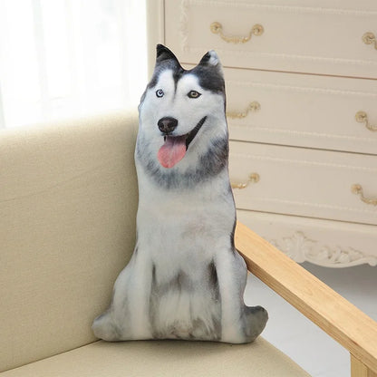 3D Cute Curved Dog Pillow 50cm Pillow Realistic Animal Funny Dog Head Role Playing Home Decoration Sofa Ornament