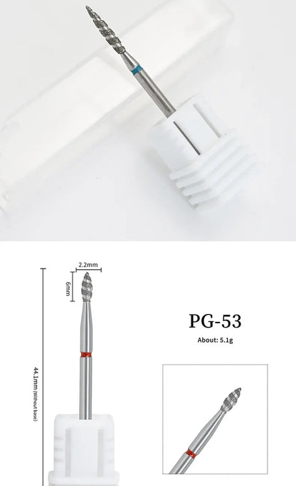 2/1Pcs Tornado Flame Diamond Nail Drill Bit Milling Cutters Dead Skin Remover Pedicure Diamond Burrs for Electric Polisher Tools