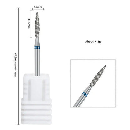 2/1Pcs Tornado Flame Diamond Nail Drill Bit Milling Cutters Dead Skin Remover Pedicure Diamond Burrs for Electric Polisher Tools