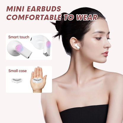 Heart-shaped Rotatable Wireless Bluetooth Earphones HIFI Sound, Touch Control, for gaming, music, calls and others.