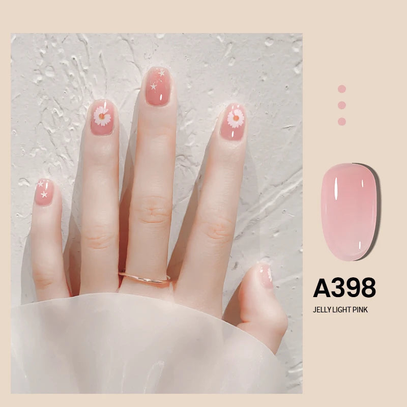 MAYCHAO Transparent Jelly Gel Nail Polish SemiPermanent Polish Soak Off UV LED Gel Art Nail Varnish Nude Collection 7.3ml DIY