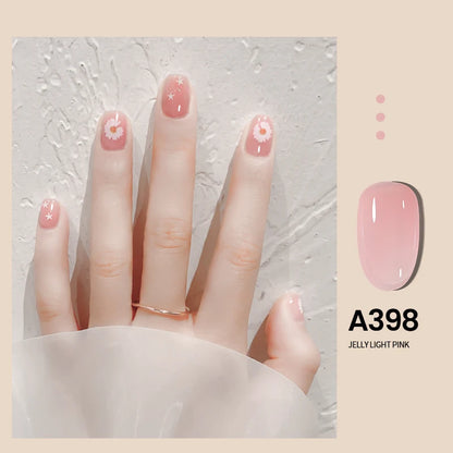 MAYCHAO Transparent Jelly Gel Nail Polish SemiPermanent Polish Soak Off UV LED Gel Art Nail Varnish Nude Collection 7.3ml DIY