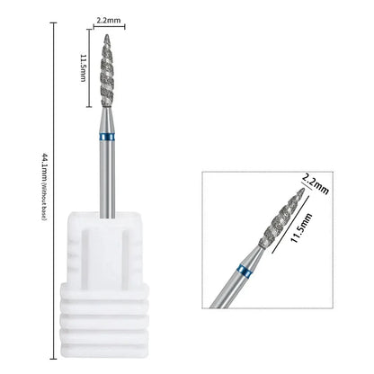 2/1Pcs Tornado Flame Diamond Nail Drill Bit Milling Cutters Dead Skin Remover Pedicure Diamond Burrs for Electric Polisher Tools