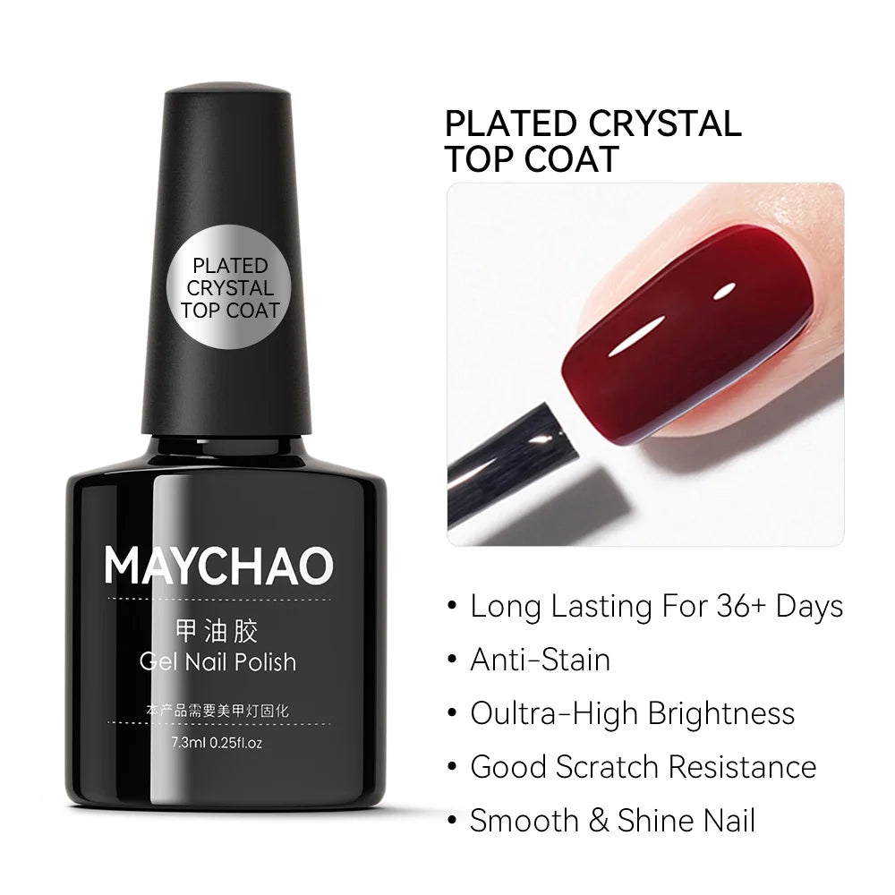 MAYCHAO Transparent Jelly Gel Nail Polish SemiPermanent Polish Soak Off UV LED Gel Art Nail Varnish Nude Collection 7.3ml DIY