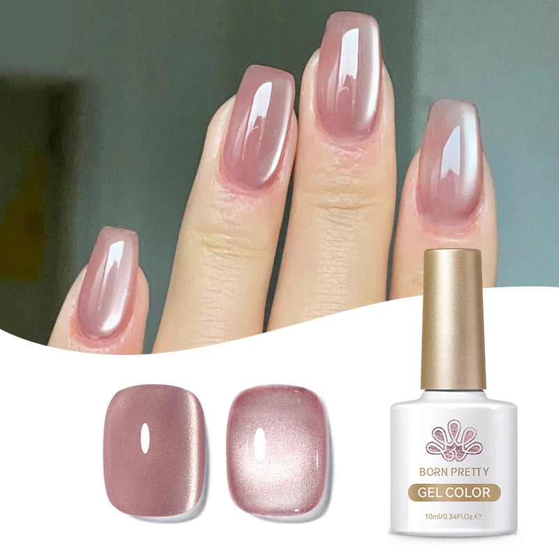 BORN PRETTY Cat Magnetic Gel Nail Polish 10ml Crystal Holographics Glass Bead Semi Permanent Soak Off UV LED Nail Art Manicure
