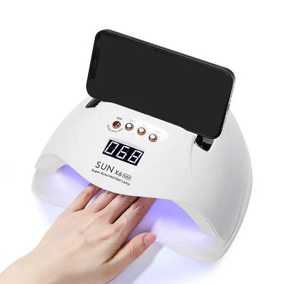 New Gel SunX6Max 256W Nail Gel Dryer Rechargeable Gel UV Nail Lamp 45 UV Led Nail Dryer Mobile Phone Holder