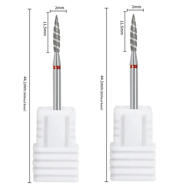 2/1Pcs Tornado Flame Diamond Nail Drill Bit Milling Cutters Dead Skin Remover Pedicure Diamond Burrs for Electric Polisher Tools