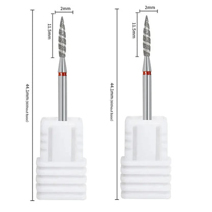 2/1Pcs Tornado Flame Diamond Nail Drill Bit Milling Cutters Dead Skin Remover Pedicure Diamond Burrs for Electric Polisher Tools