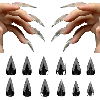 120枚 透明イーグルクロー ネイルチップ
3Dカーブ スティレット フルカバー
UVジェル対応 エクステンション用 デュアルフォーム