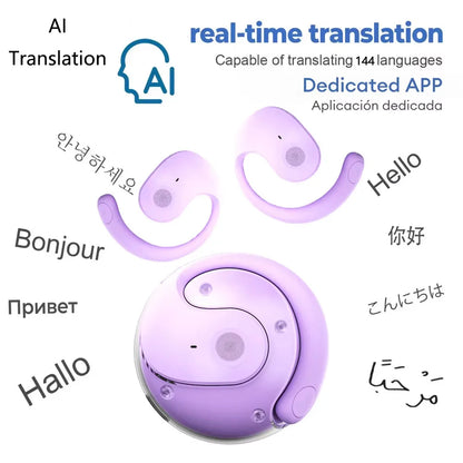 AI Translator Earbuds | 144-Lang Real-Time | Wireless BT | Waterproof | Smart Voice (Please Note the Difference:Trans/Orig )