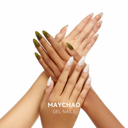 MAYCHAO Transparent Jelly Gel Nail Polish SemiPermanent Polish Soak Off UV LED Gel Art Nail Varnish Nude Collection 7.3ml DIY