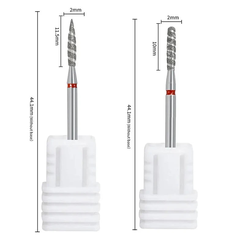 2/1Pcs Tornado Flame Diamond Nail Drill Bit Milling Cutters Dead Skin Remover Pedicure Diamond Burrs for Electric Polisher Tools