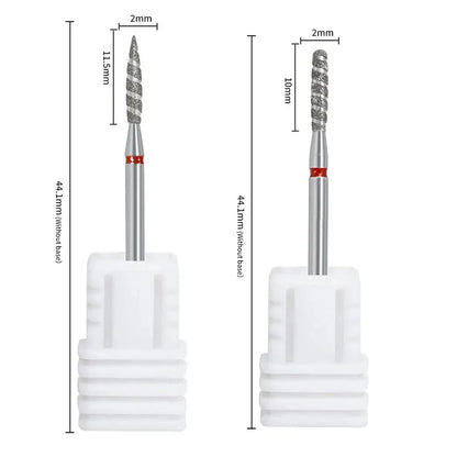 2/1Pcs Tornado Flame Diamond Nail Drill Bit Milling Cutters Dead Skin Remover Pedicure Diamond Burrs for Electric Polisher Tools