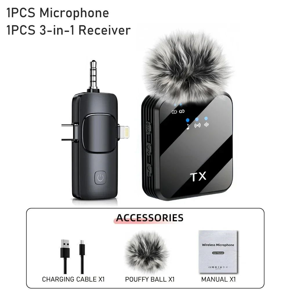 New Wireless Lavalier Microphone for Camera,iPhone,Android,Microphone for Video Recording Recording Podcast Noise Reduction mic