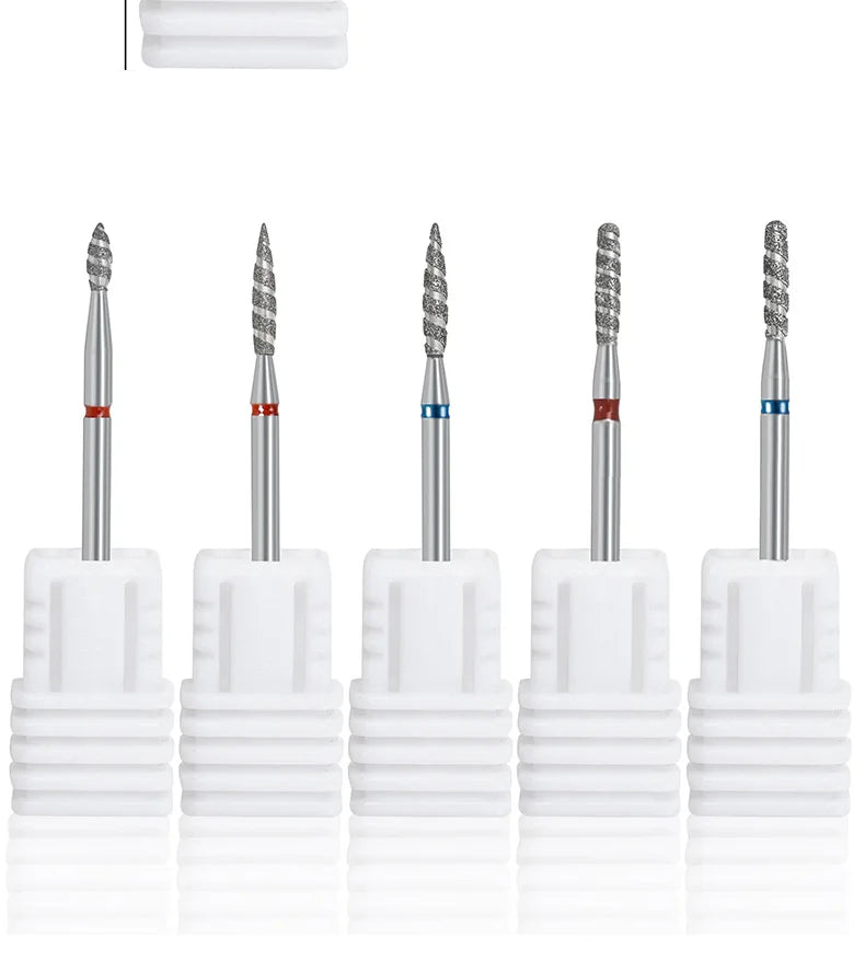 2/1Pcs Tornado Flame Diamond Nail Drill Bit Milling Cutters Dead Skin Remover Pedicure Diamond Burrs for Electric Polisher Tools