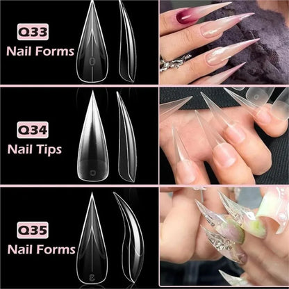 120枚 透明イーグルクロー ネイルチップ
3Dカーブ スティレット フルカバー
UVジェル対応 エクステンション用 デュアルフォーム