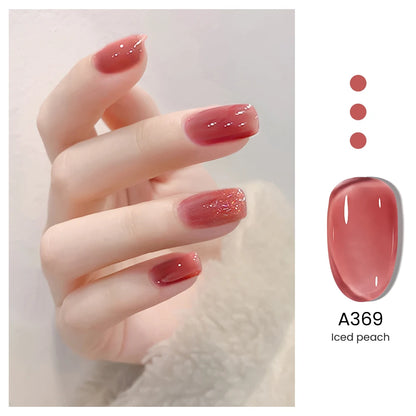 MAYCHAO Transparent Jelly Gel Nail Polish SemiPermanent Polish Soak Off UV LED Gel Art Nail Varnish Nude Collection 7.3ml DIY