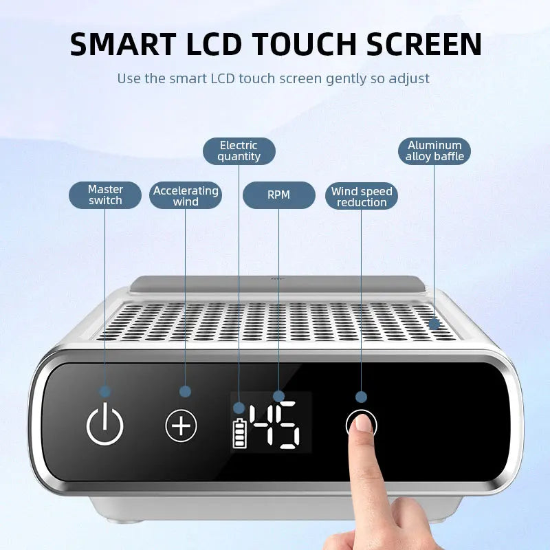 Powerful Nail Dust Vacuum Collector Professional Nail Dust Extractor With Reusable Filter Manicure Equipment Adjustable Speed