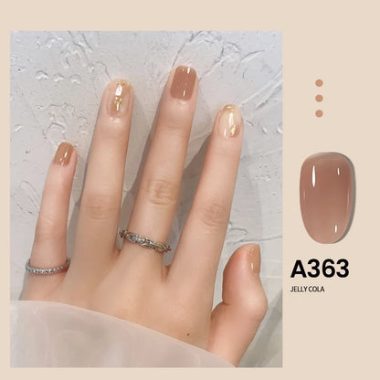 MAYCHAO Transparent Jelly Gel Nail Polish SemiPermanent Polish Soak Off UV LED Gel Art Nail Varnish Nude Collection 7.3ml DIY