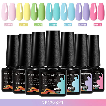 7pcs Gel Nail Polish Set For All Season 7.3ml Semi Permanent UV Gel Varnish Long Lasting Manicure Kit Soak Off Nail Supplies DIY