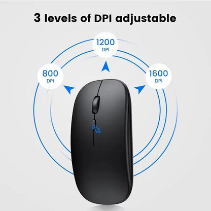 Bluetooth Dual Mode Charging Mouse 5.0 Mute Silent Notebook Game Girls G Wireless Black Mouse