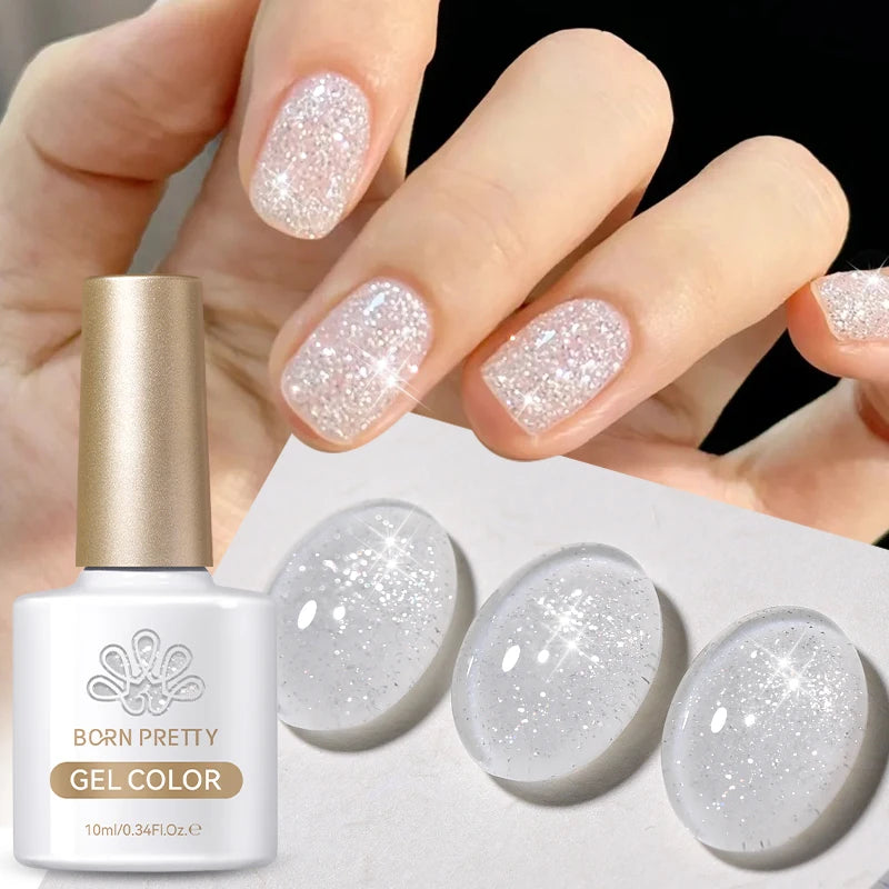 BORN PRETTY Cat Magnetic Gel Nail Polish 10ml Crystal Holographics Glass Bead Semi Permanent Soak Off UV LED Nail Art Manicure