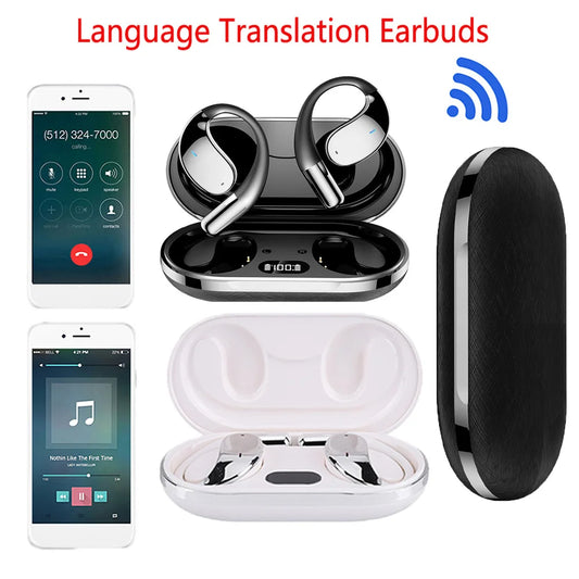 3-in-1 AI Translator Earbuds Translation Earphones 144 Language Bluetooth-Compatible 5.4 HiFi Sound Suitable for Travel Learning