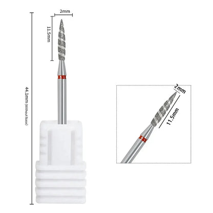 2/1Pcs Tornado Flame Diamond Nail Drill Bit Milling Cutters Dead Skin Remover Pedicure Diamond Burrs for Electric Polisher Tools